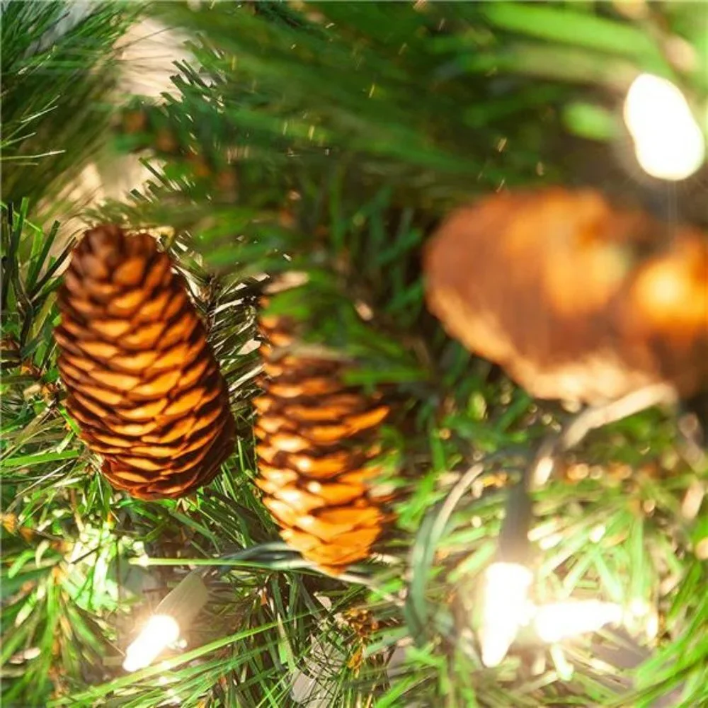 9FT Christmas Garland, Carolina Pine Artificia lGarland with 50 Lights